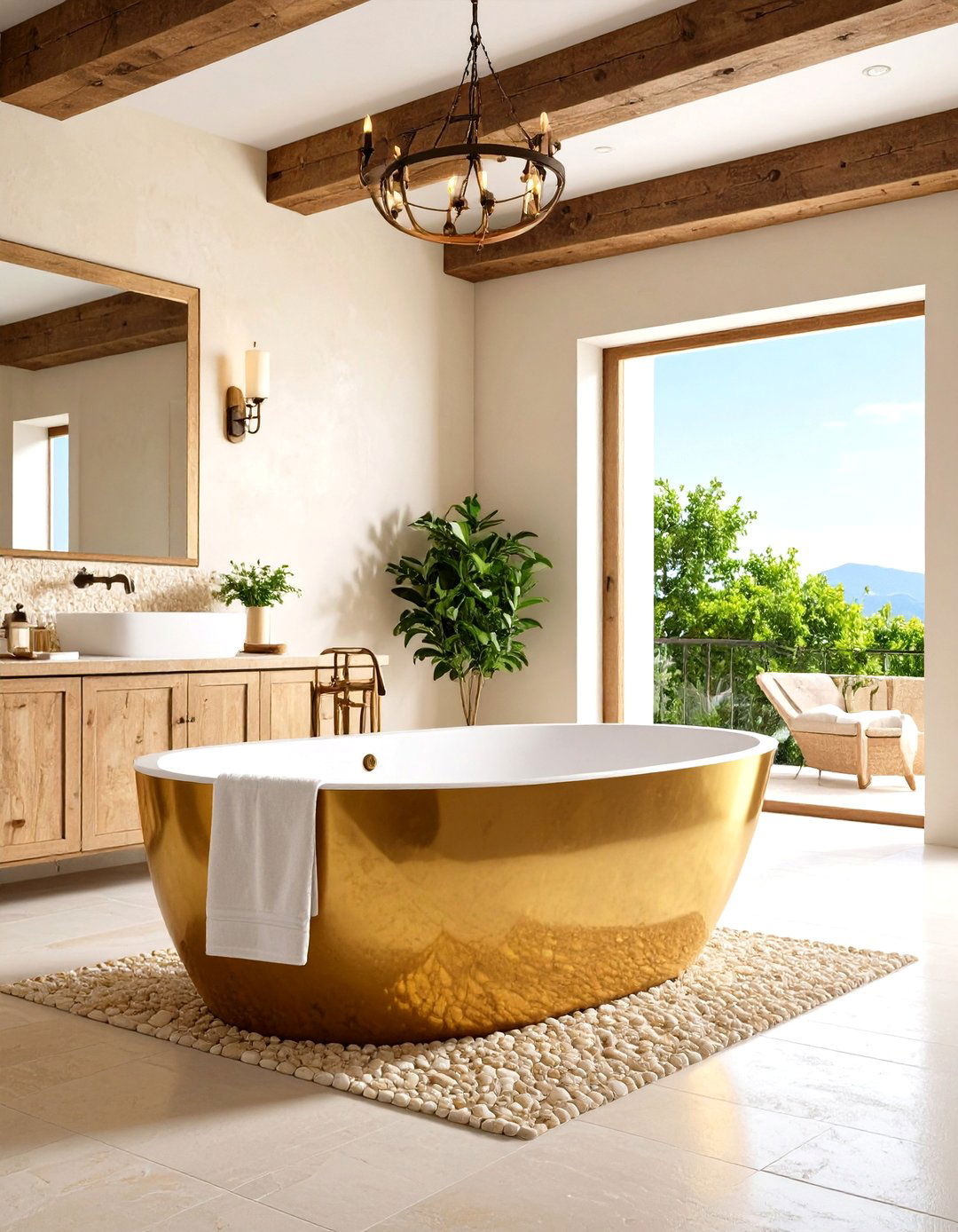Copper Bathtub Bathroom - 24 Tuscan Bathroom Ideas