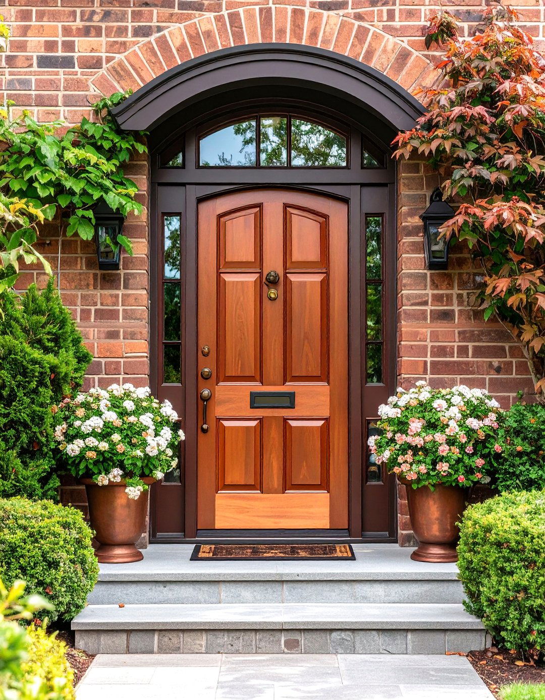 Copper Brown Door with Metallic Warmth - 24 Brown House Front Door Colors