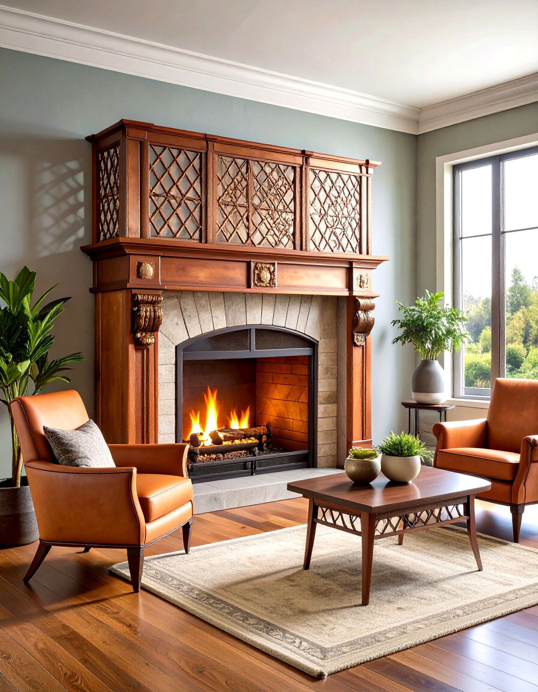 Copper Fireplace Screen - 24 Craftsman-style Fireplace Ideas