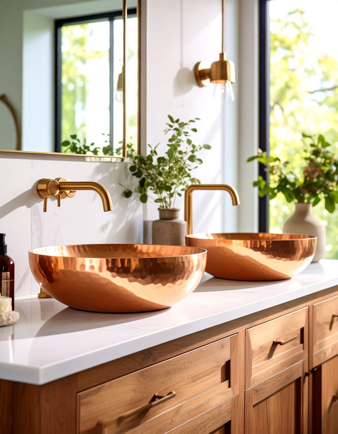 Copper Fixture Collections - 24 Rustic Bathroom Ideas
