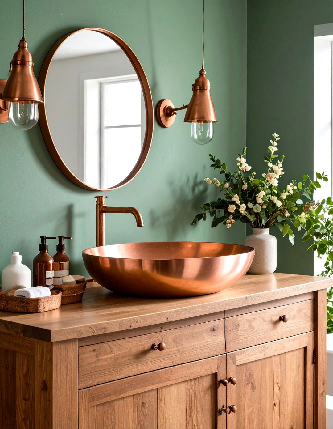 Copper Fixtures Country Bathroom - 24 Country Bathroom Ideas