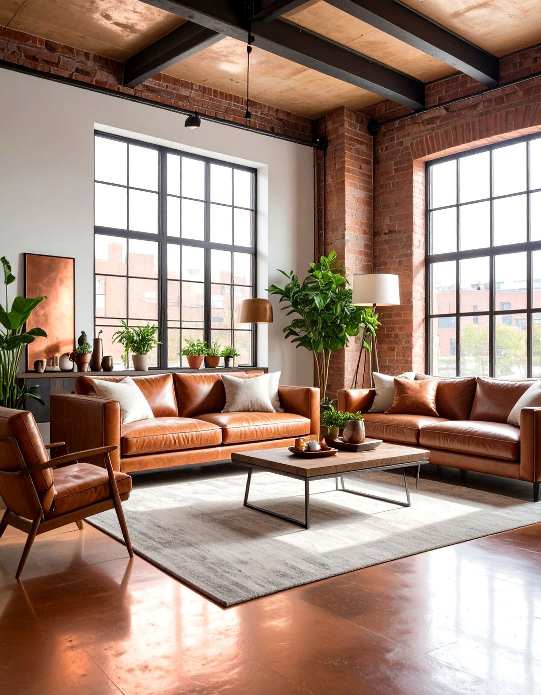 Copper Metallic Acid Stain Effect - 24 Indoor Concrete Floor Paint Ideas