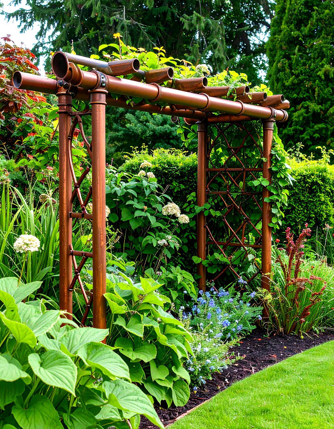 Copper Pipe Garden Trellis - 24 Trellis Ideas