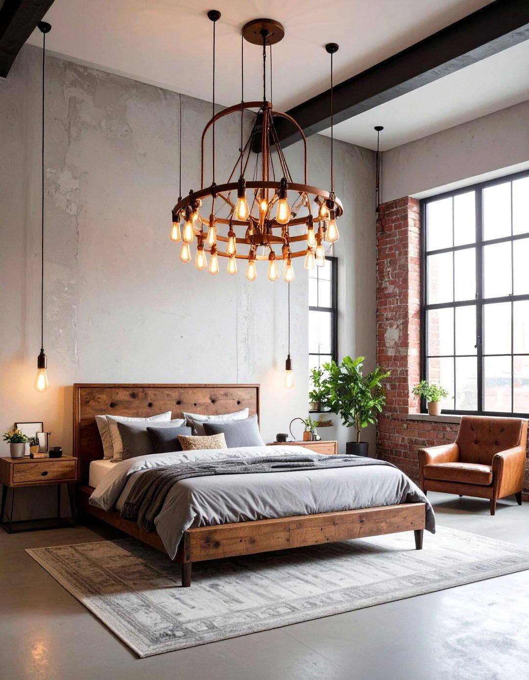 Copper Pipe Industrial Chandelier - 24 Bedroom Lighting Ideas