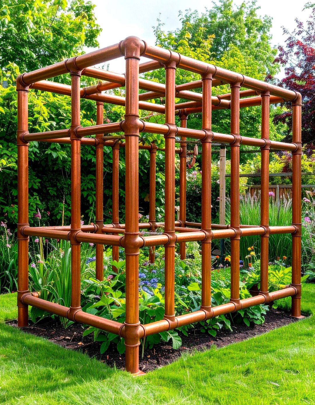 Copper Pipe Industrial Trellis - 24 Cucumber Trellis Ideas