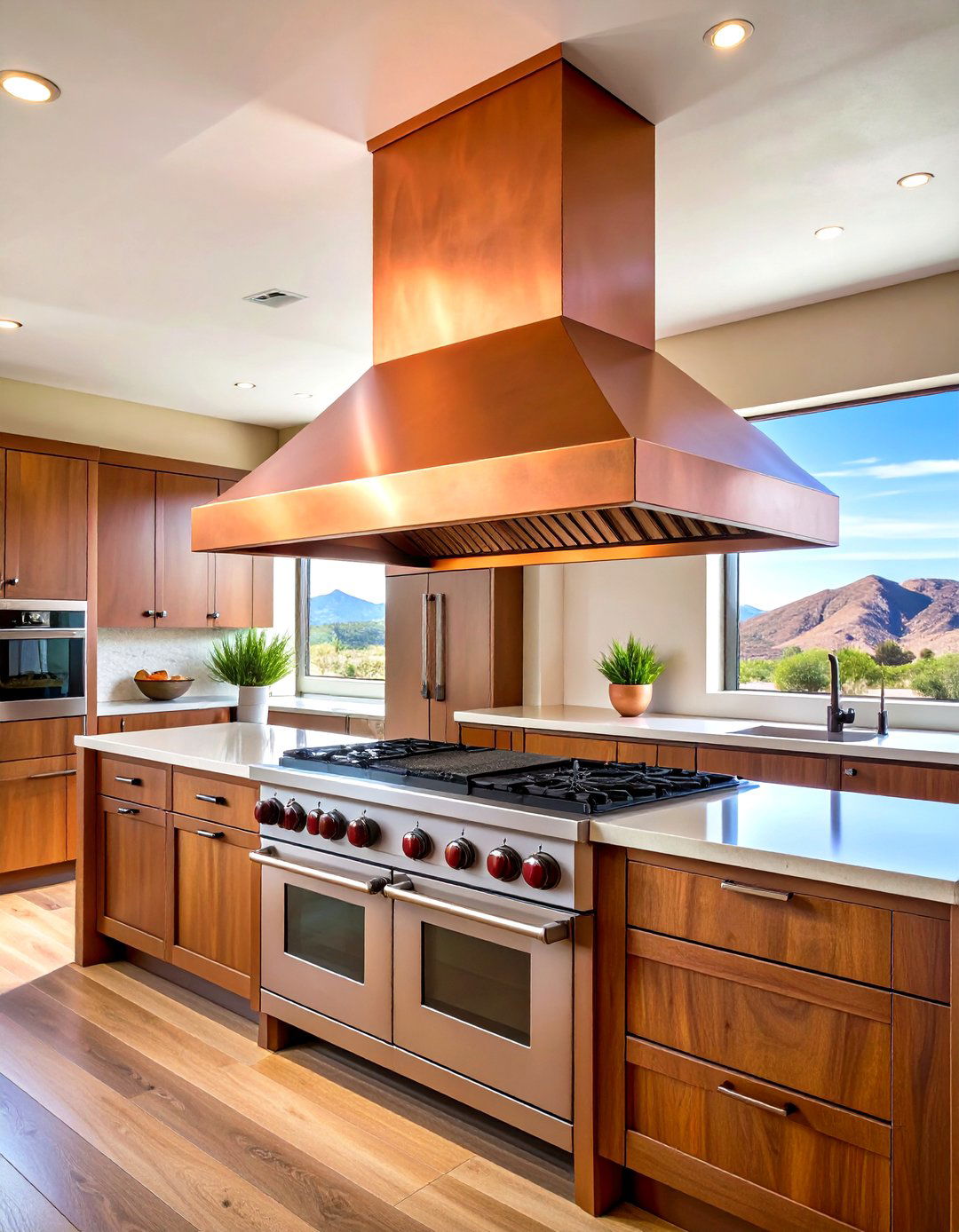 Copper Range Hood Centerpiece - 24 Southwestern Kitchen Ideas