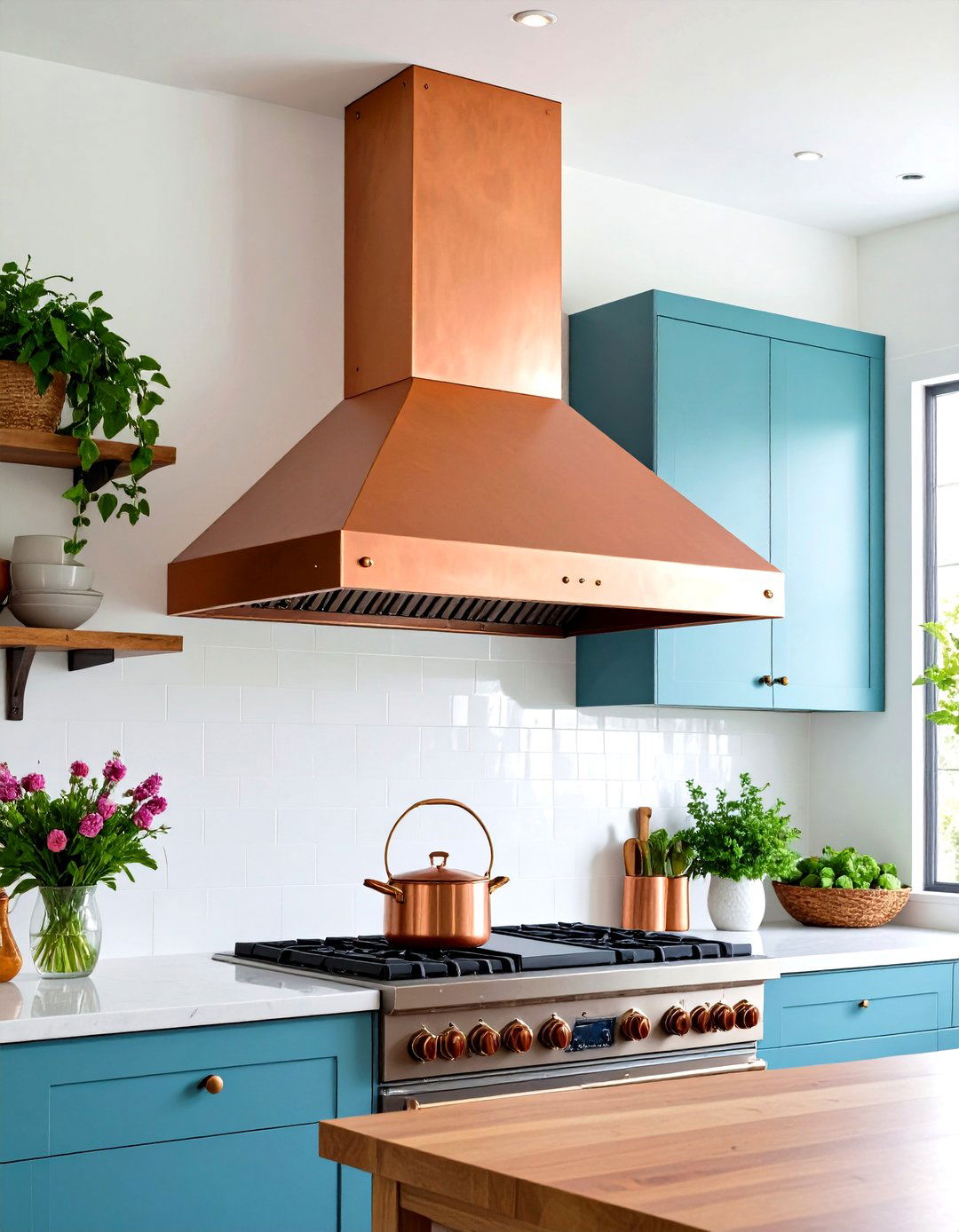 Copper Range Hood Design - 24 Tudor Kitchen Ideas