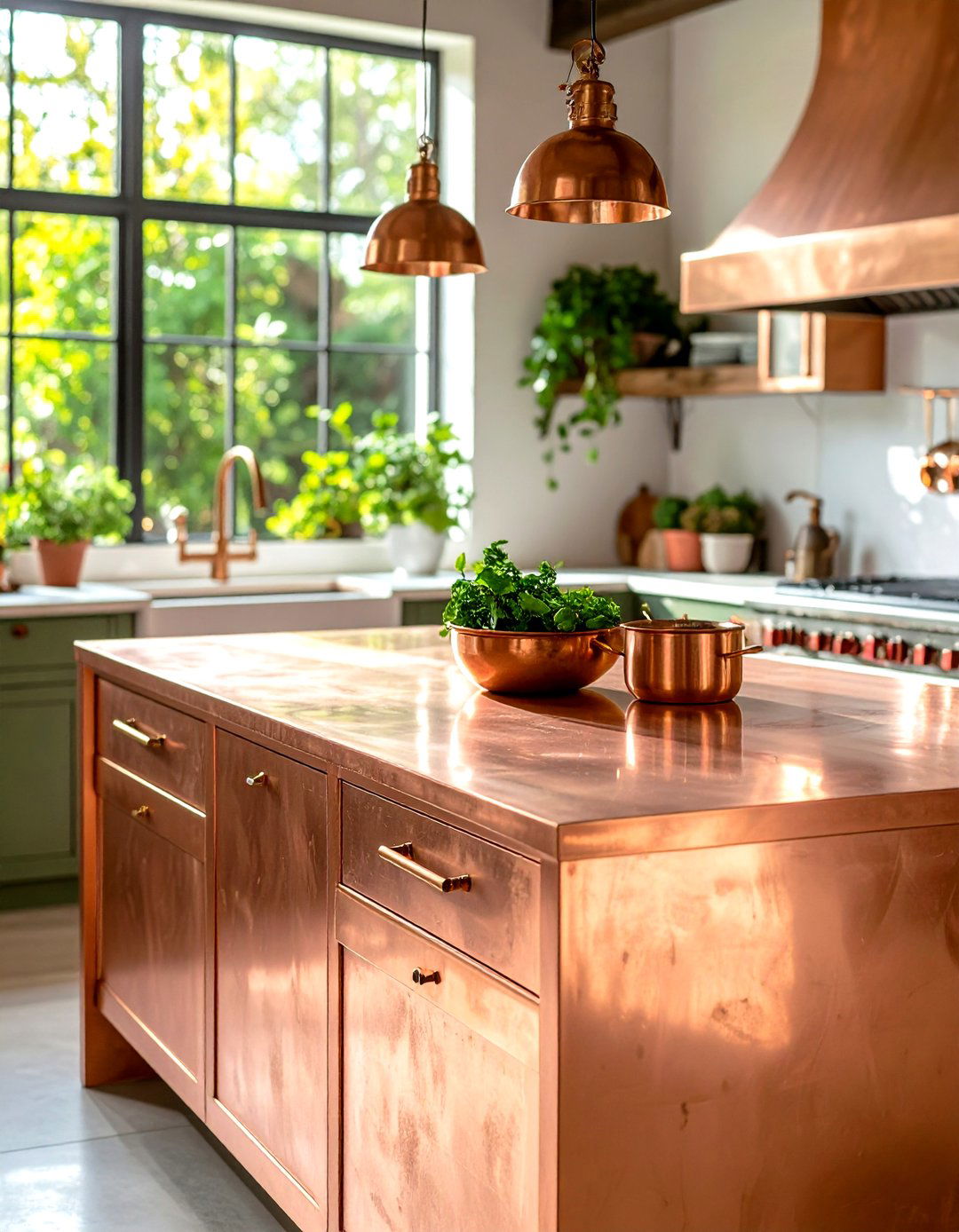 Copper Sheet Metal Artisan Counter - 24 Outdoor Kitchen Countertop Ideas