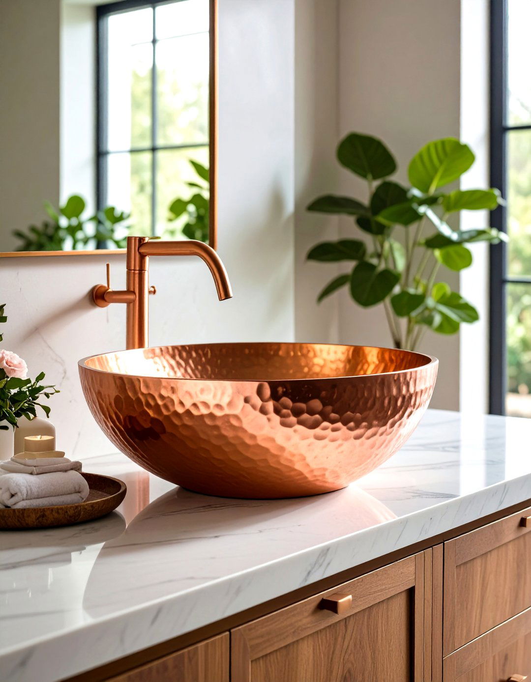 Copper Vessel Sink Statement Piece - 24 Zen Bathroom Ideas