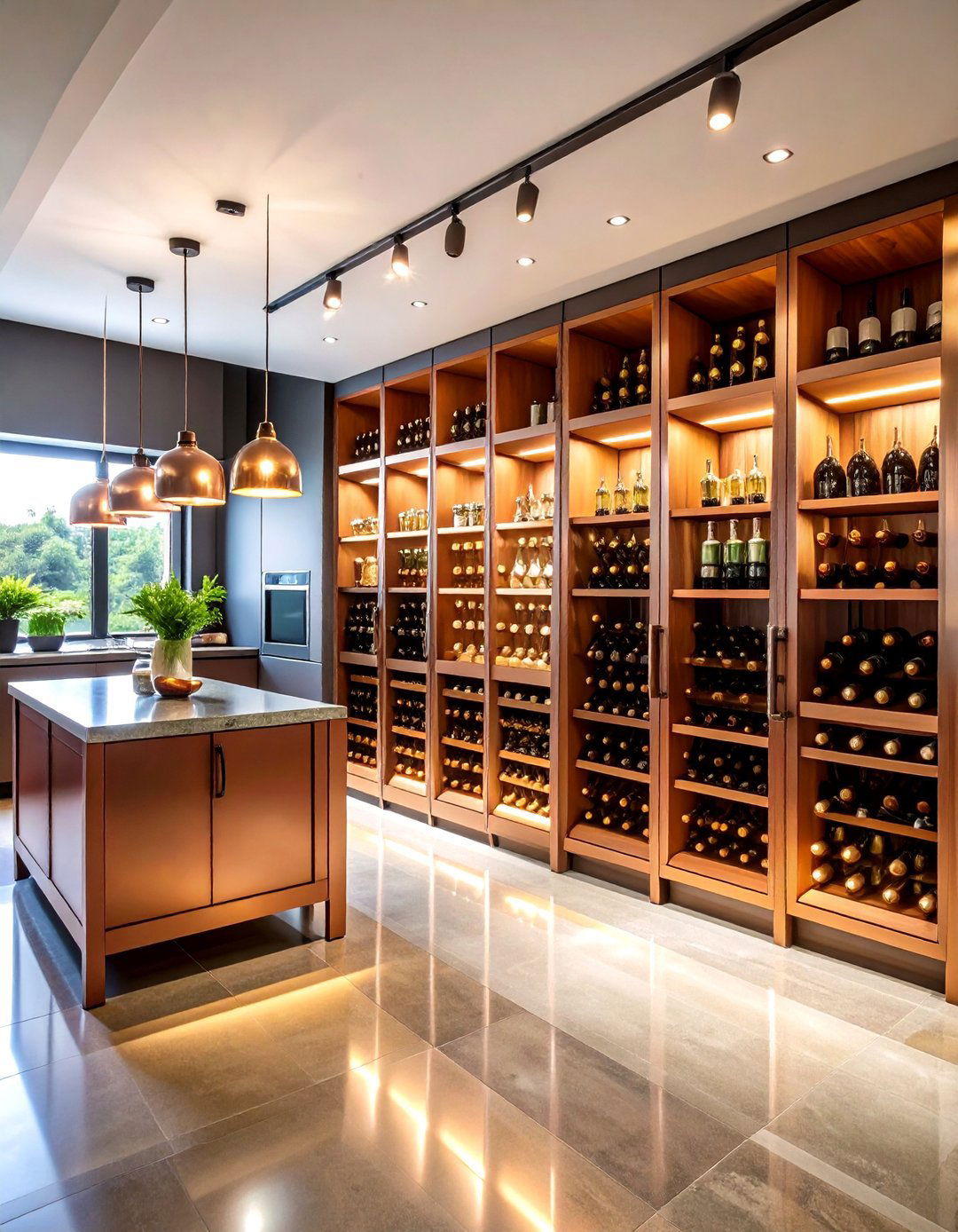 Copper Wine Storage Solutions - 24 black and copper kitchen ideas