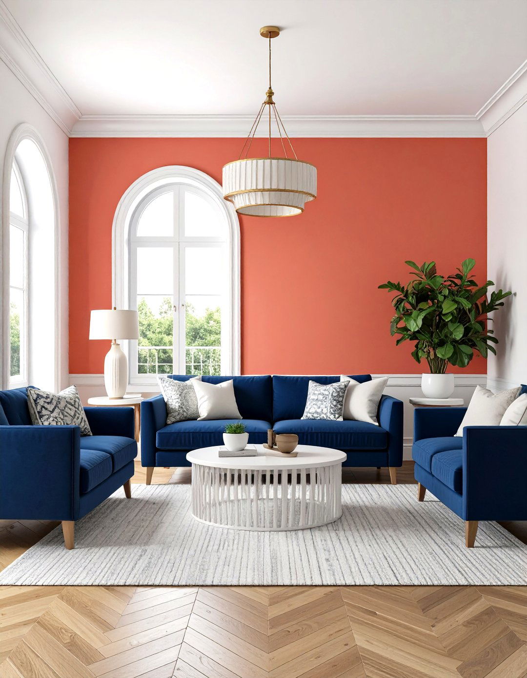 Coral Accent Wall Drama - 24 Pastel Colour Ideas for Your Home