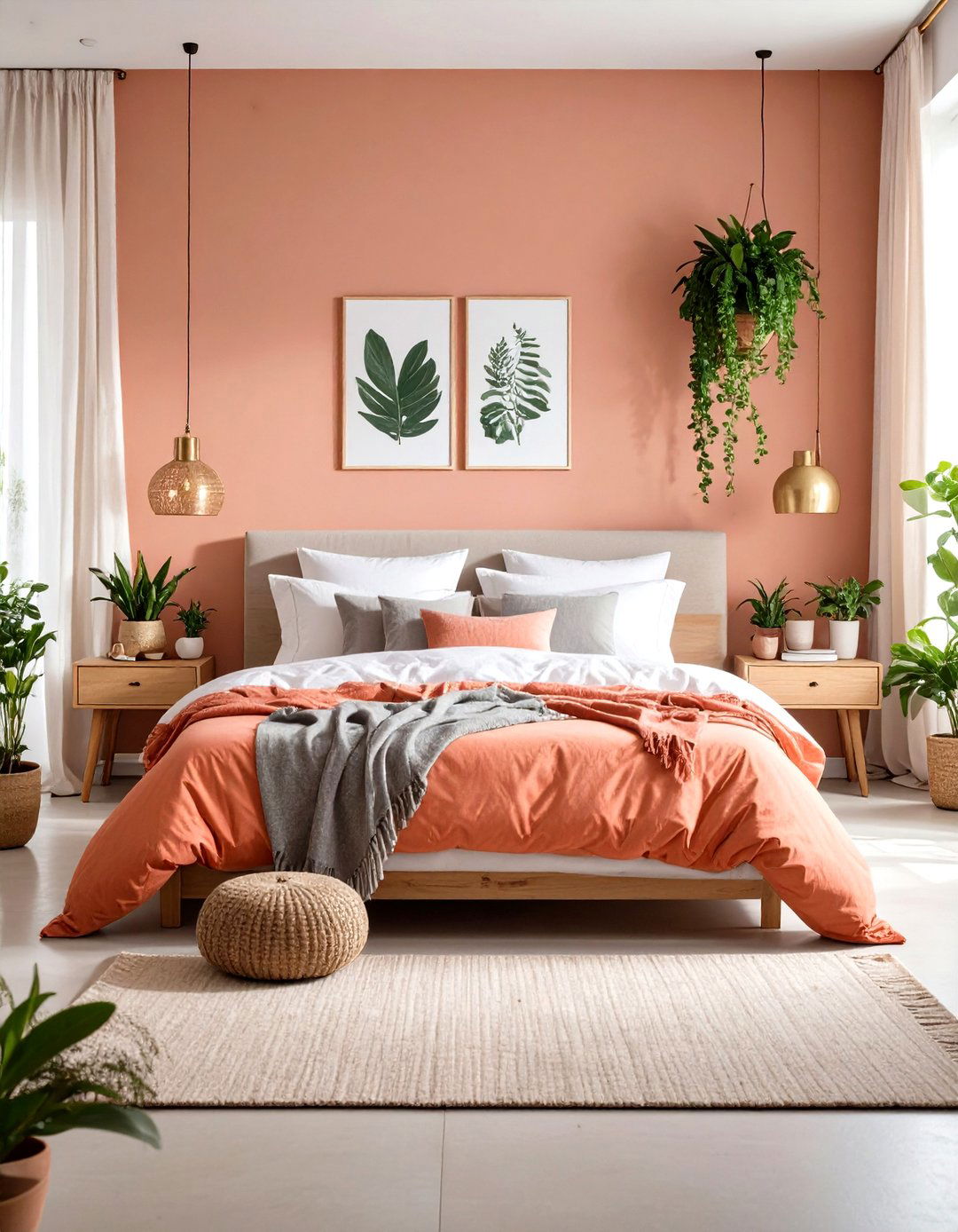 Coral Bedroom Retreat - 24 Orange Accent Wall Ideas
