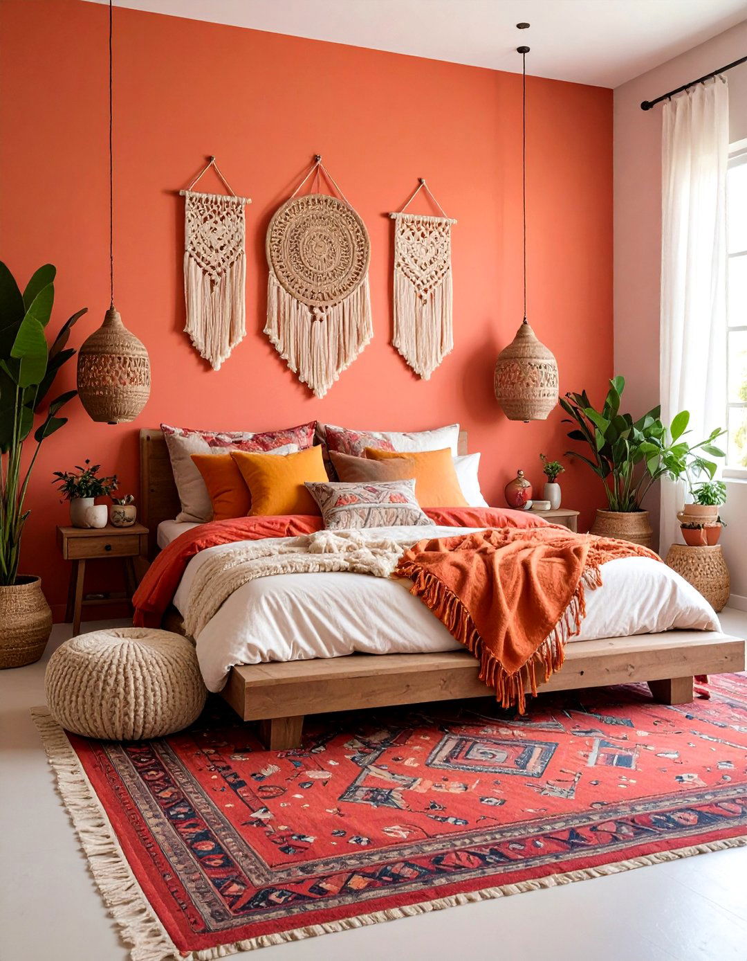 Coral Bohemian Bedroom - 24 Coral Bedroom Ideas