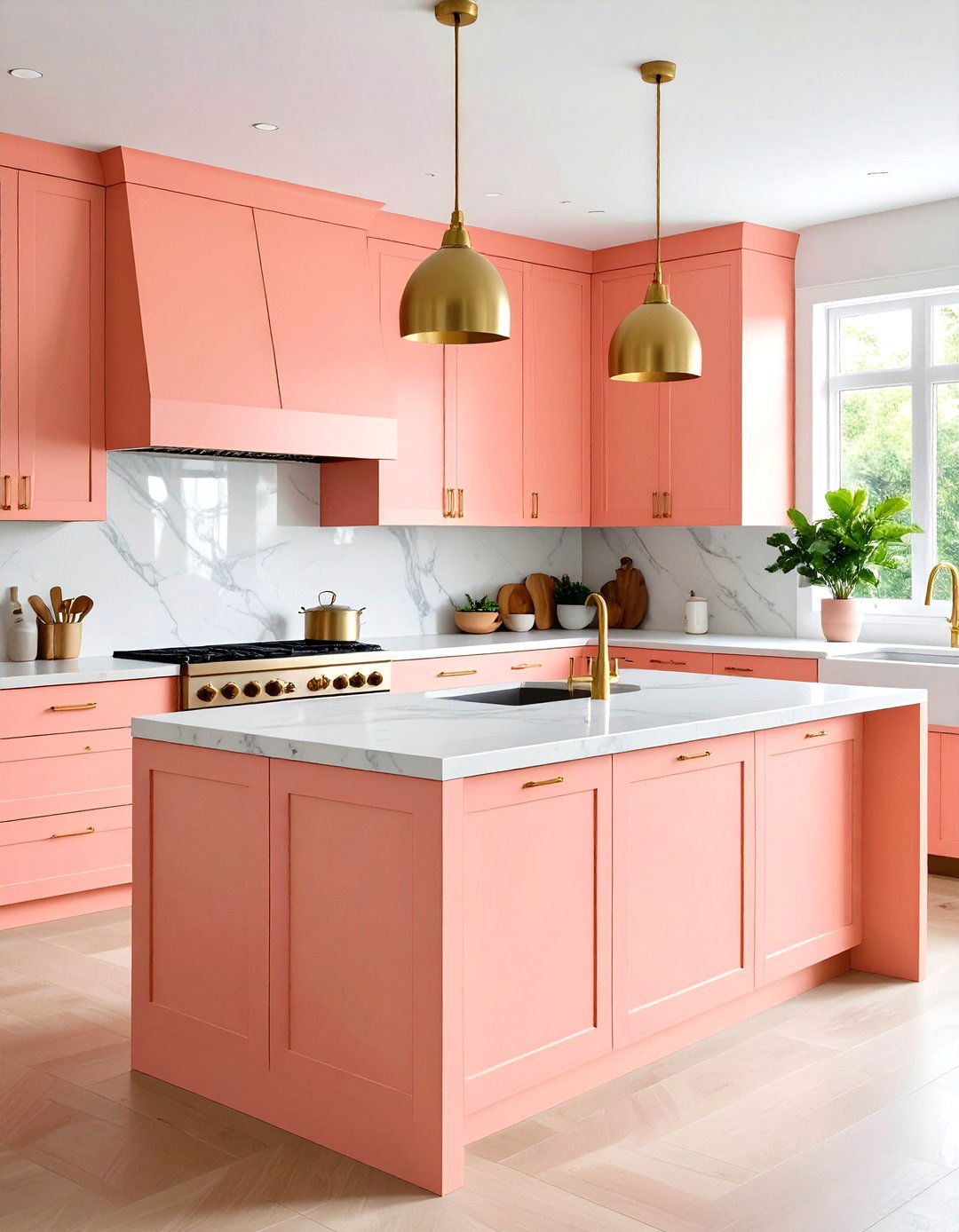 Coral Pink Kitchen Islands - 24 Mexican Interior Paint Colors
