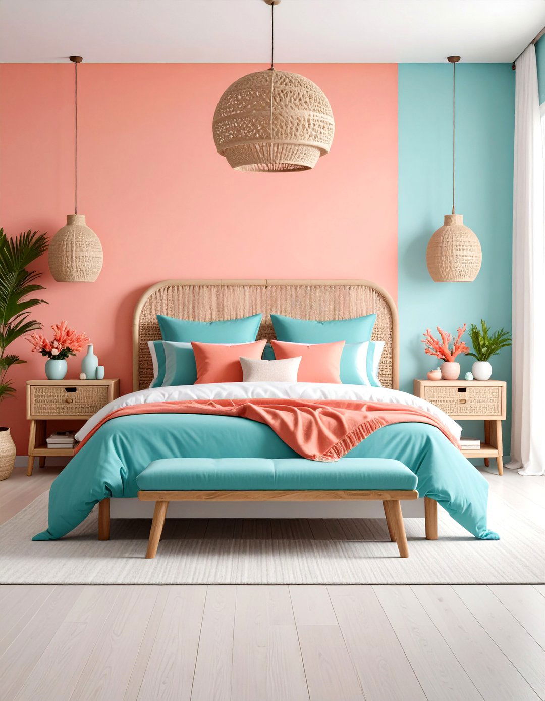 Coral Reef Tropical Paradise Bedroom - 24 Beach Themed Bedroom Ideas