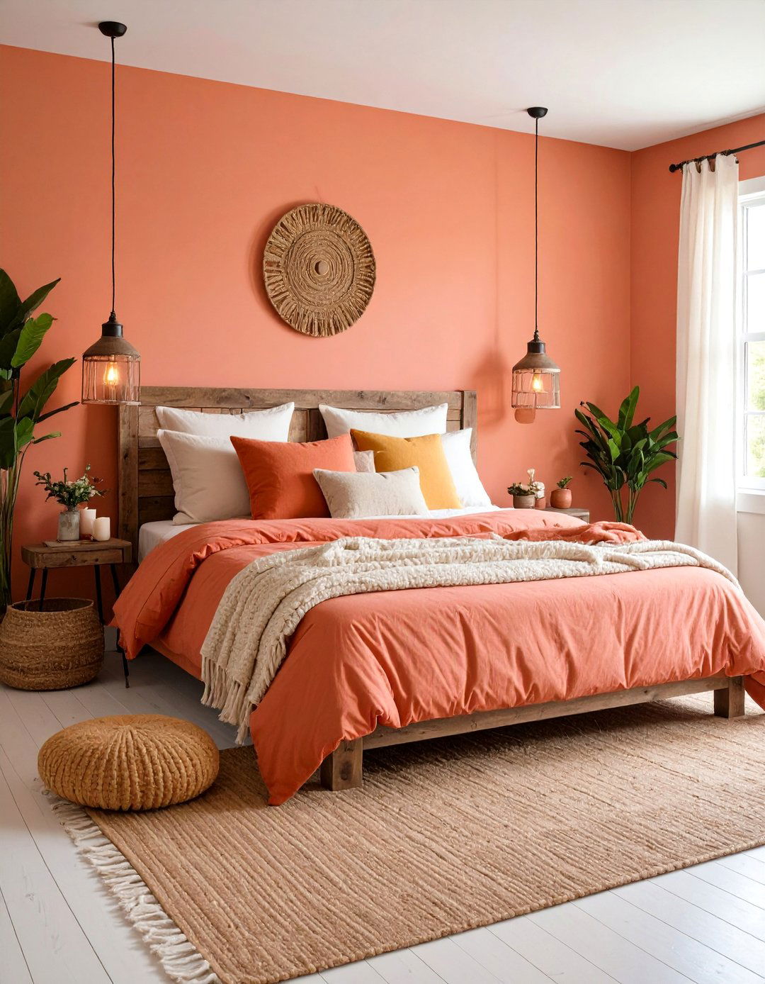 Coral Rustic Bedroom - 24 Coral Bedroom Ideas