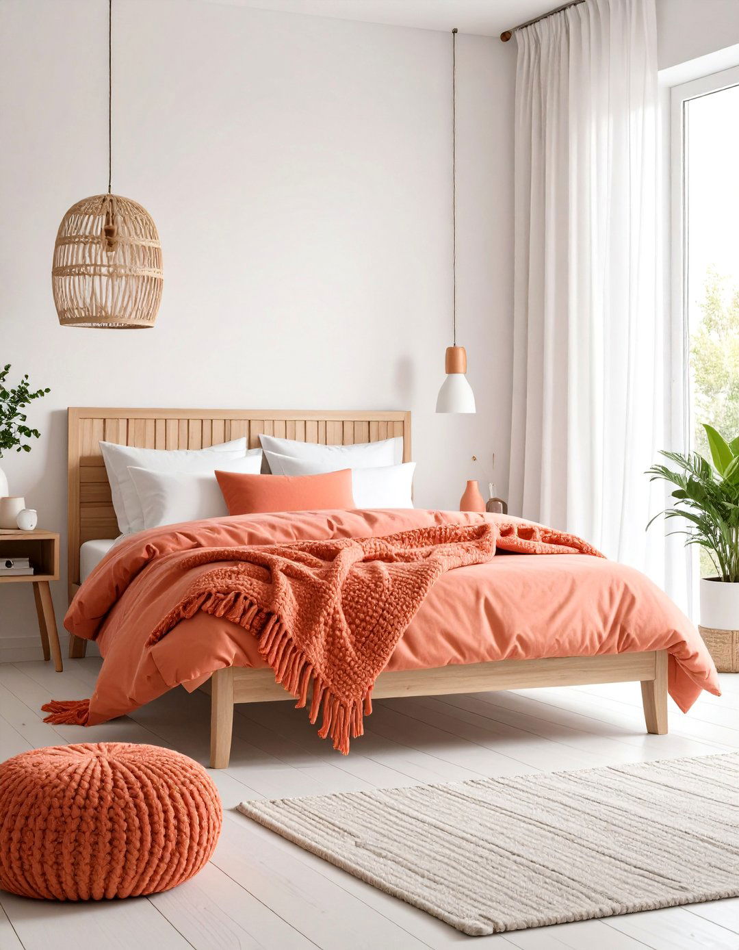 Coral Scandinavian Bedroom - 24 Coral Bedroom Ideas