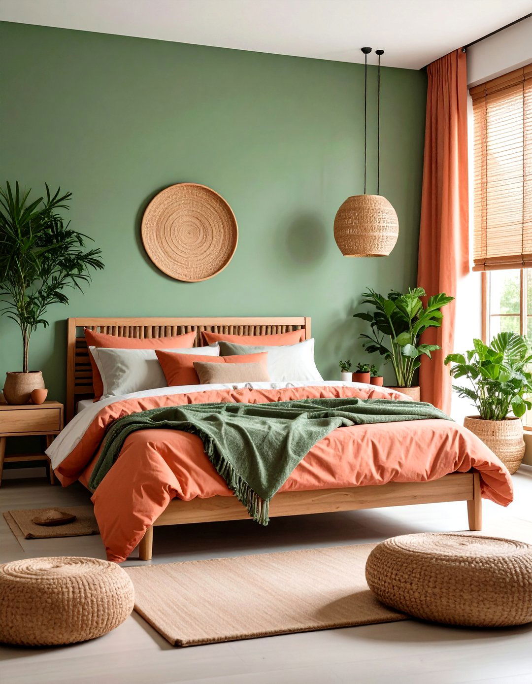Coral and Sage Green Bedroom - 24 Coral Bedroom Ideas