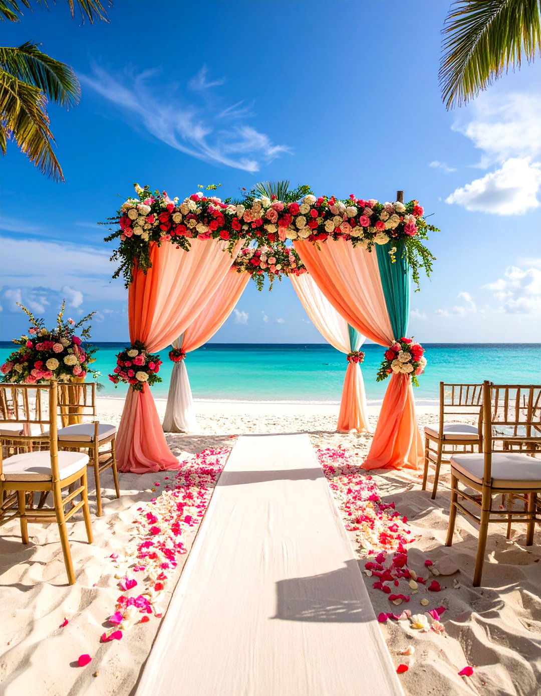 Coral and Turquoise Beach Wedding with Ocean Colors - 24 Beach Wedding Ideas