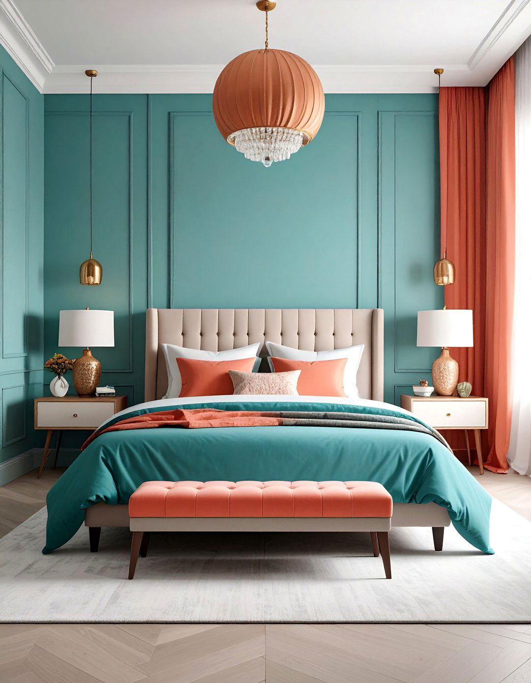 Coral and Turquoise Bedroom - 24 Coral Bedroom Ideas