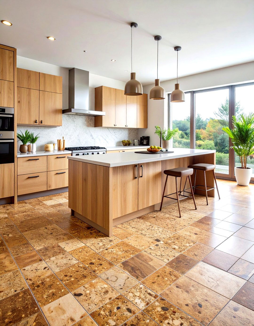 Cork Eco Friendly Tile Kitchen Flooring - 24 Kitchen Floor Ideas