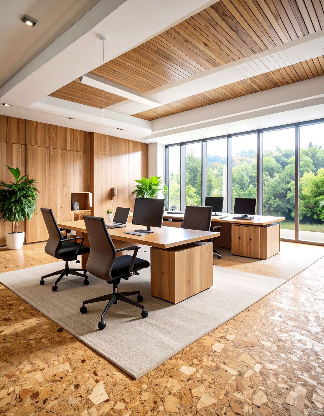 Cork Flooring Comfort Foundation - 24 Green Home Office Ideas