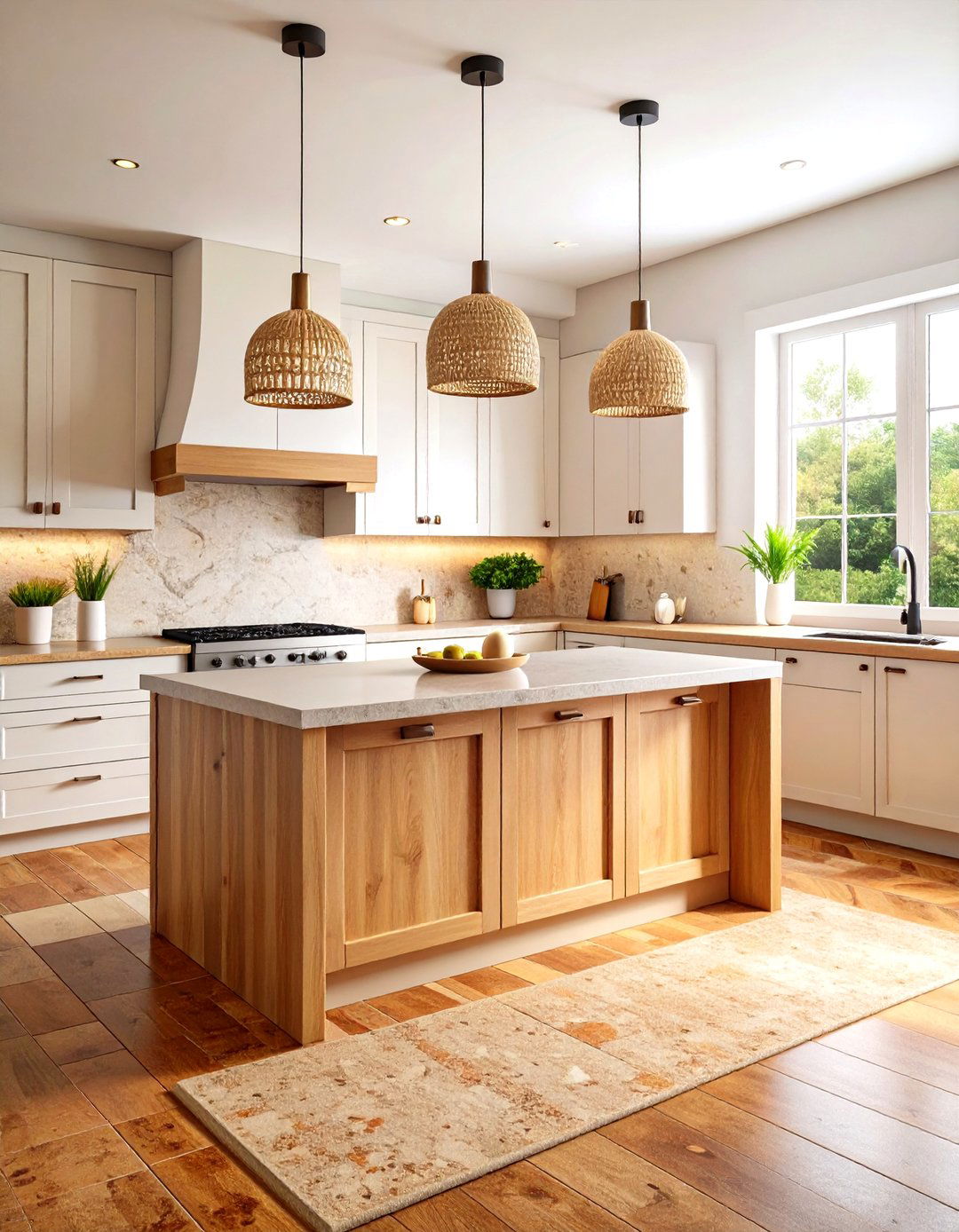 Cork Flooring Foundation - 24 Organic Kitchen Design Ideas