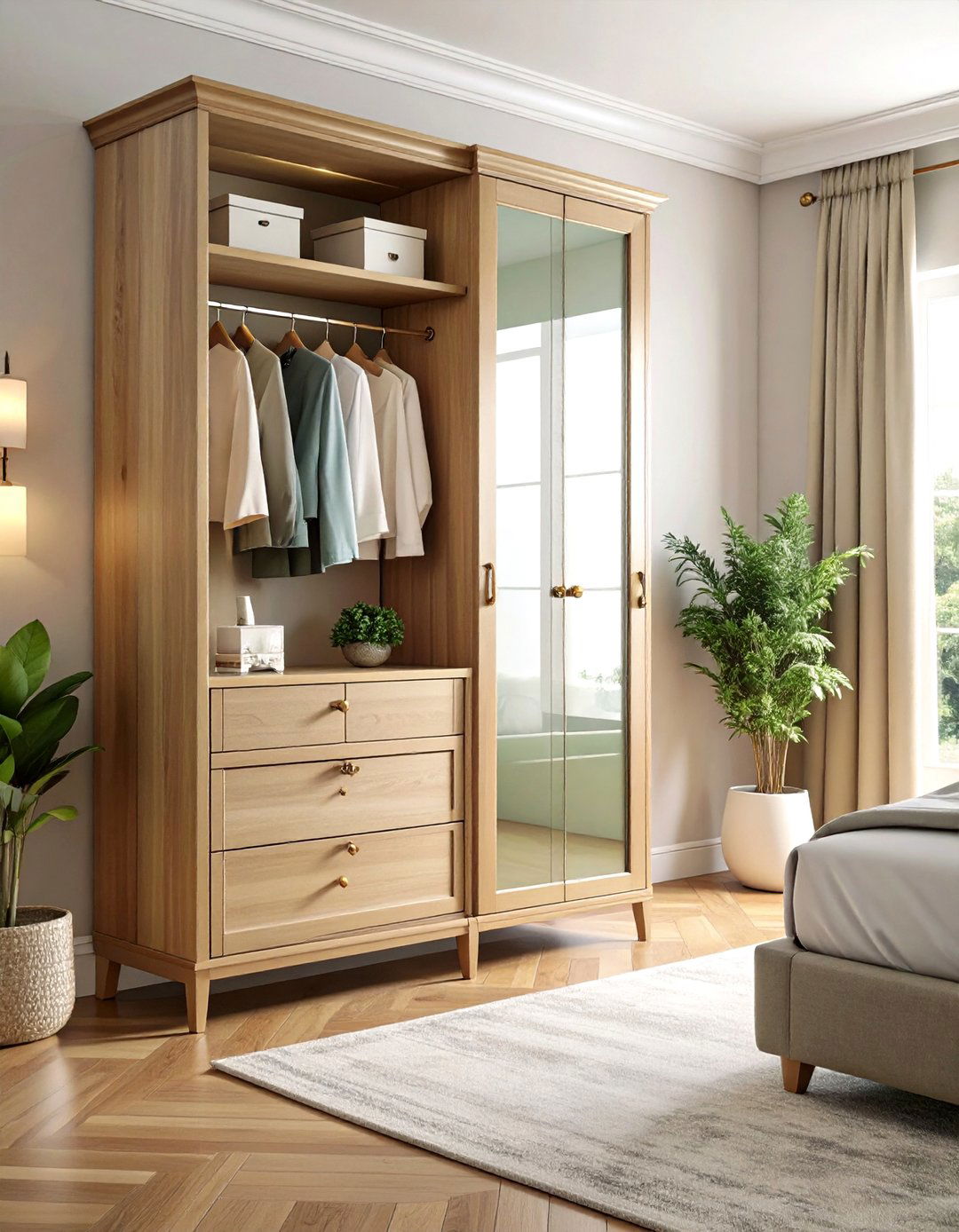 Corner Armoire for Clothing Storage - 24 Bedroom Corner Ideas