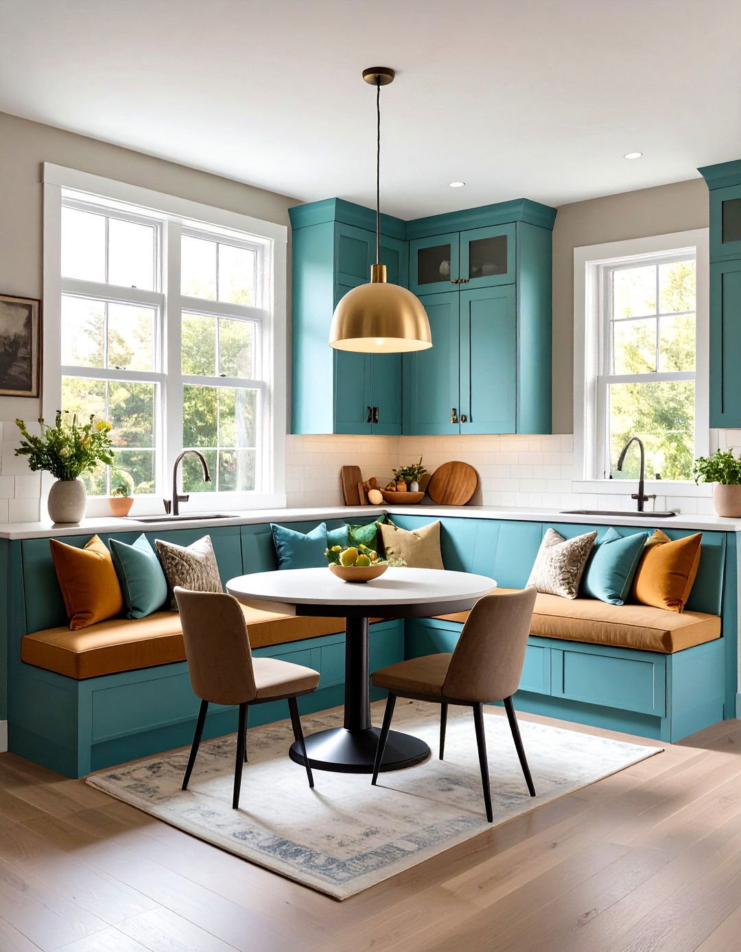 Corner Banquette Breakfast Nook - 24 Banquette Seating Ideas