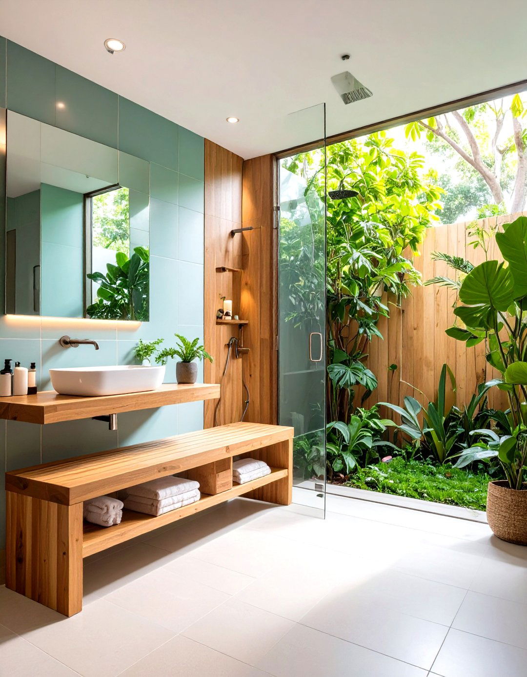 Corner Bench Seating Integration - 24 Small Bathroom Walk-in Shower Ideas