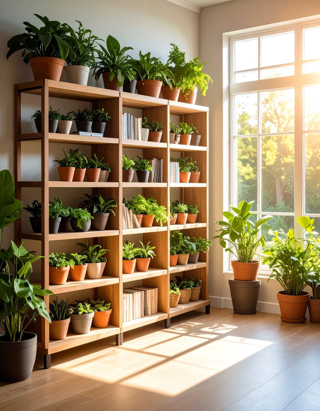 Corner Bookshelf Plant Stand Combination - 24 Corner Bookshelf Ideas