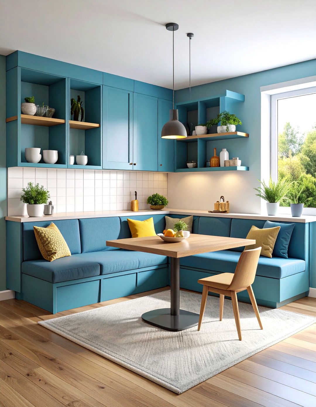 Corner Breakfast Nook with Space Saving Design - 24 Breakfast Nook Ideas