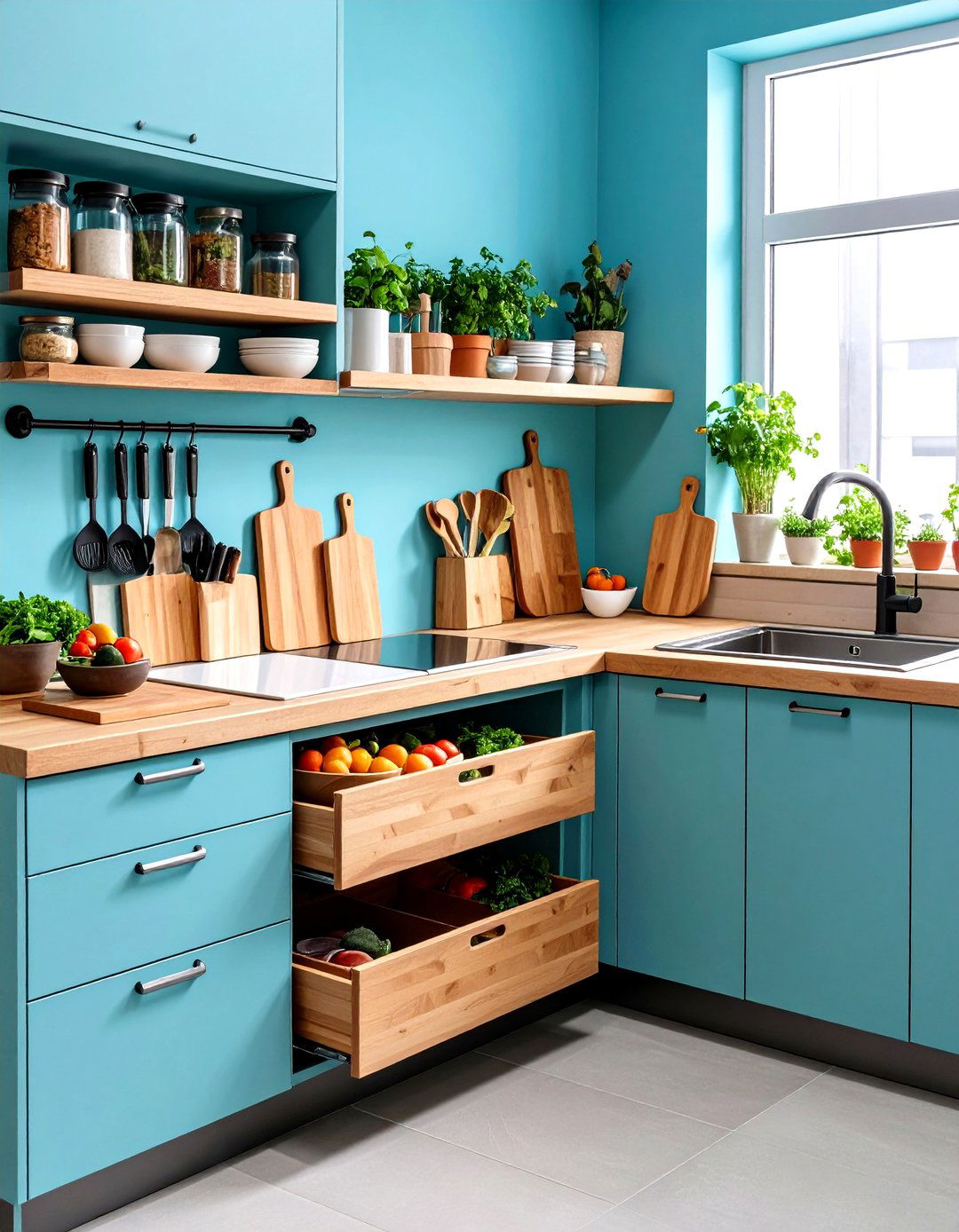 Corner Built In Cutting Board Station - 24 Kitchen Corner Ideas