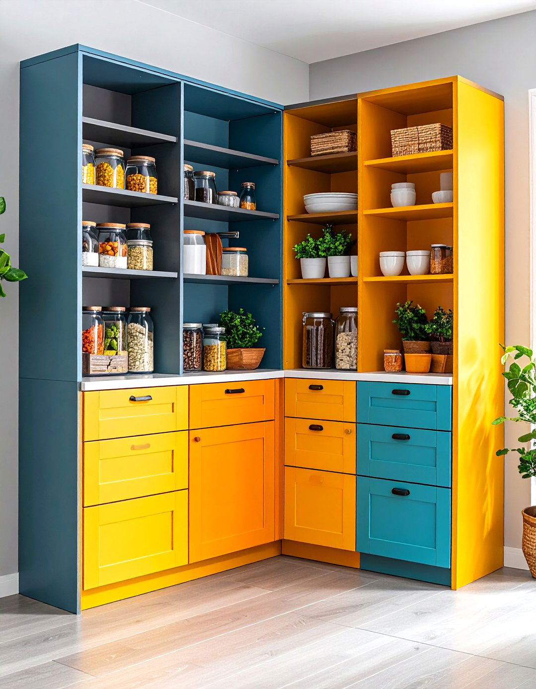 Corner Cabinet with Swing Out Pantry System - 24 Blind Corner Kitchen Cabinet Ideas