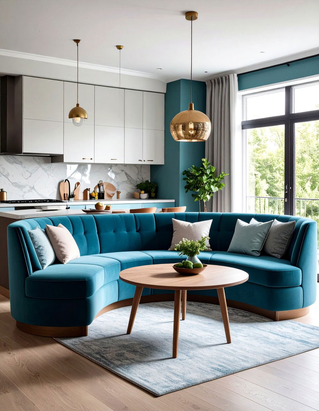 Corner Curved Seating Nook - 24 Kitchen Corner Ideas