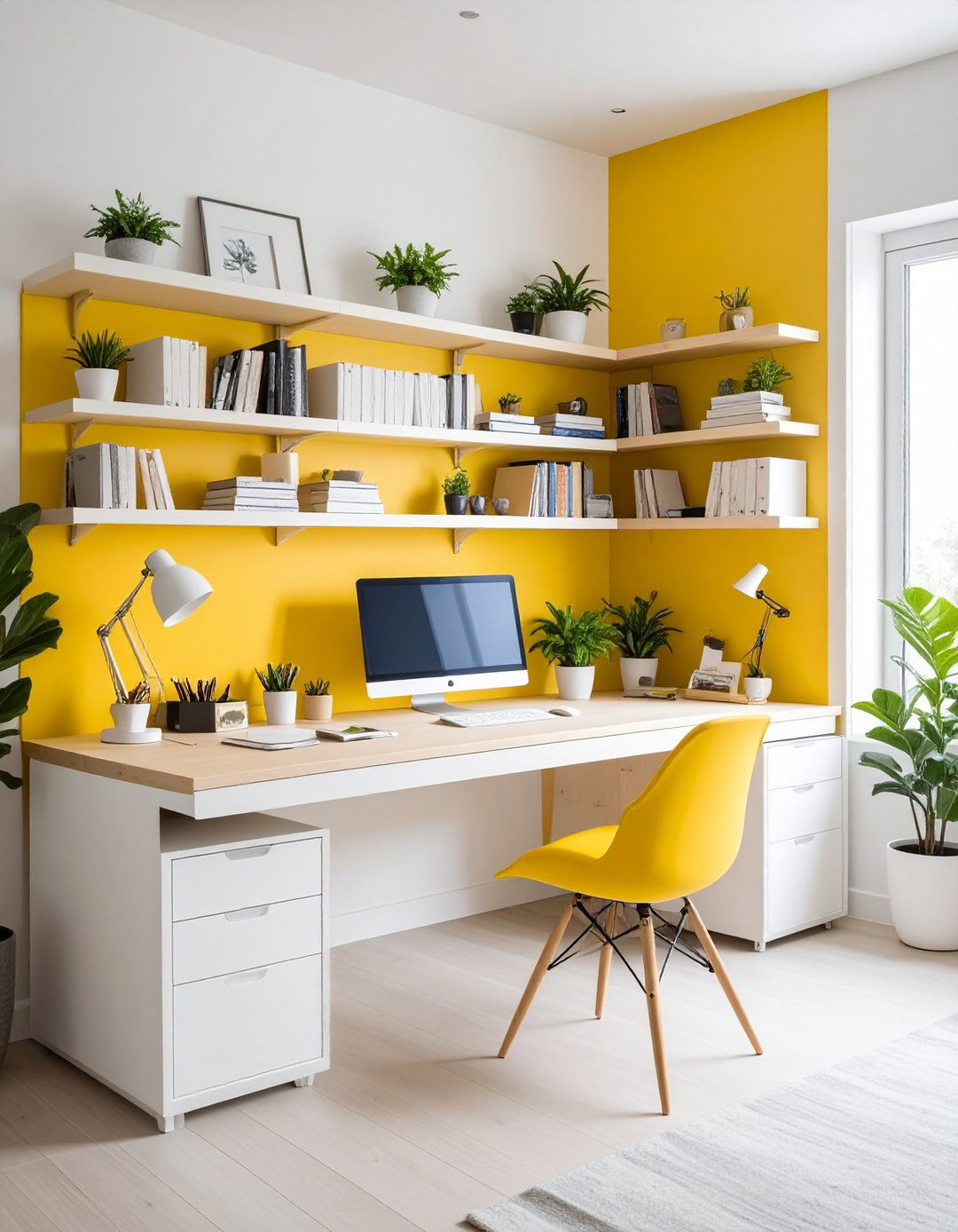 Corner Desk with Built in Shelving - 24 Budget Home Office Ideas