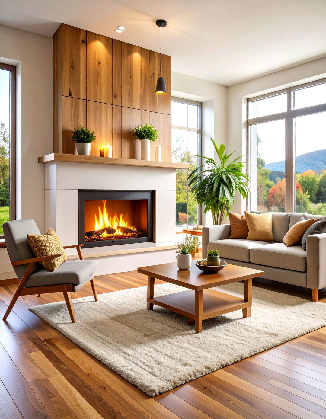 Corner Electric Fireplace Design - 24 Small Living Room Fireplace Ideas