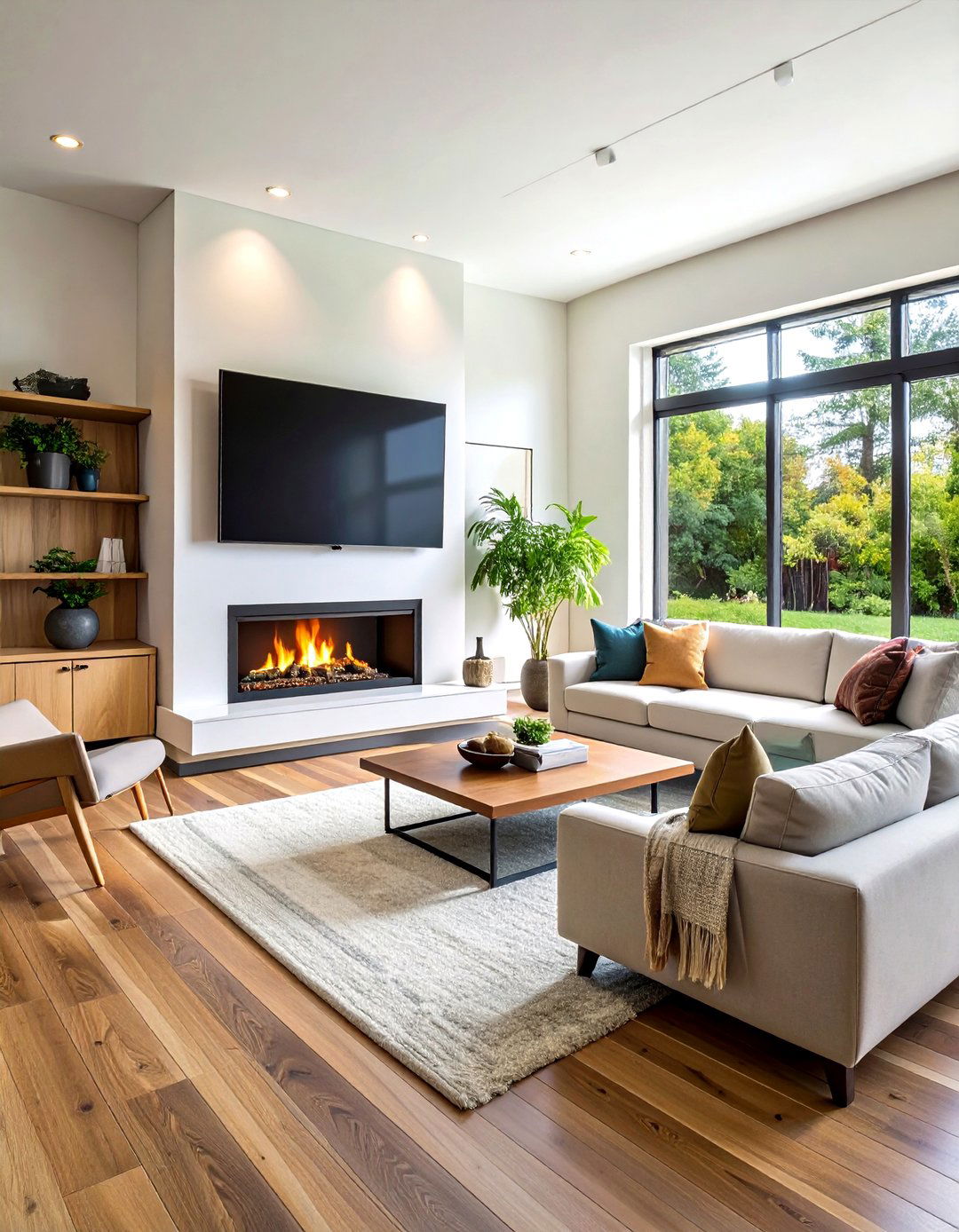 Corner Fireplace with TV Above - 24 Corner Fireplace Ideas