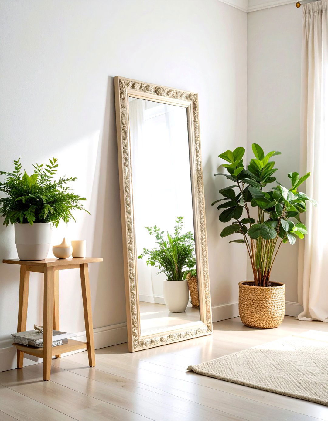Corner Floor Mirrors - 24 Living Room Corner Ideas