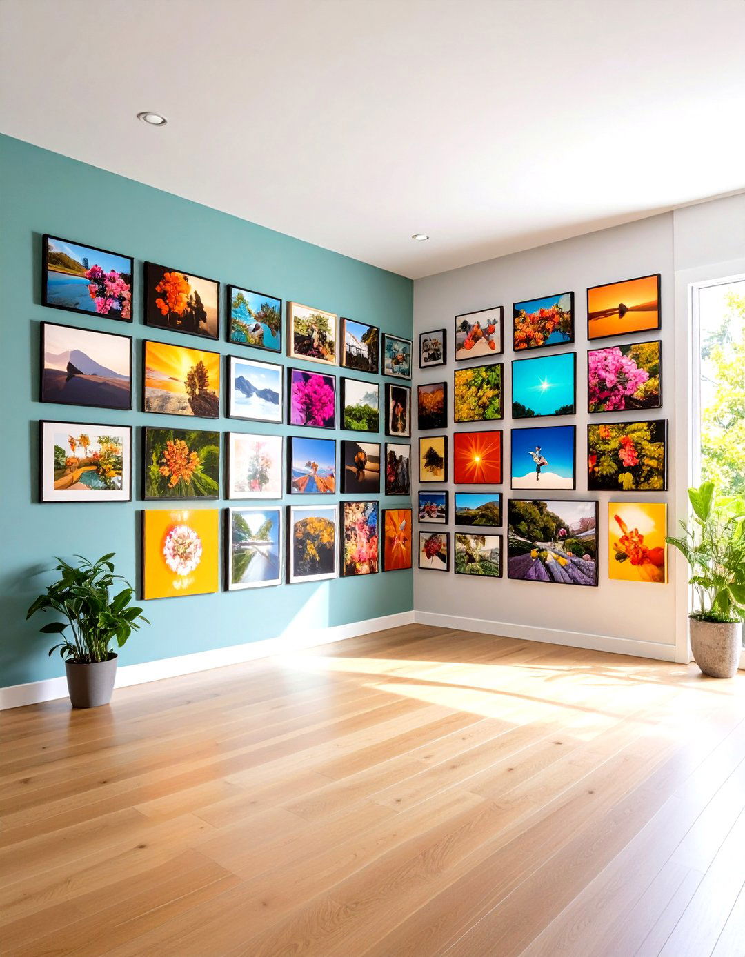 Corner Gallery Asymmetrical Layout - 24 Wall Collage Ideas