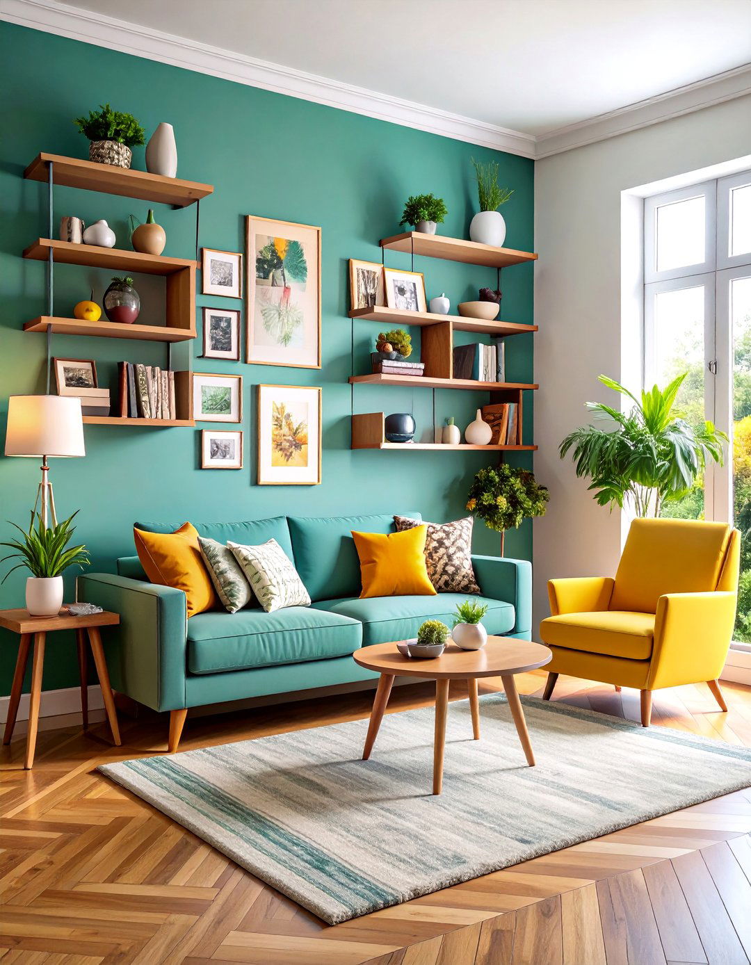 Corner Gallery Wall with Shelving - 24 Corner Shelf Ideas