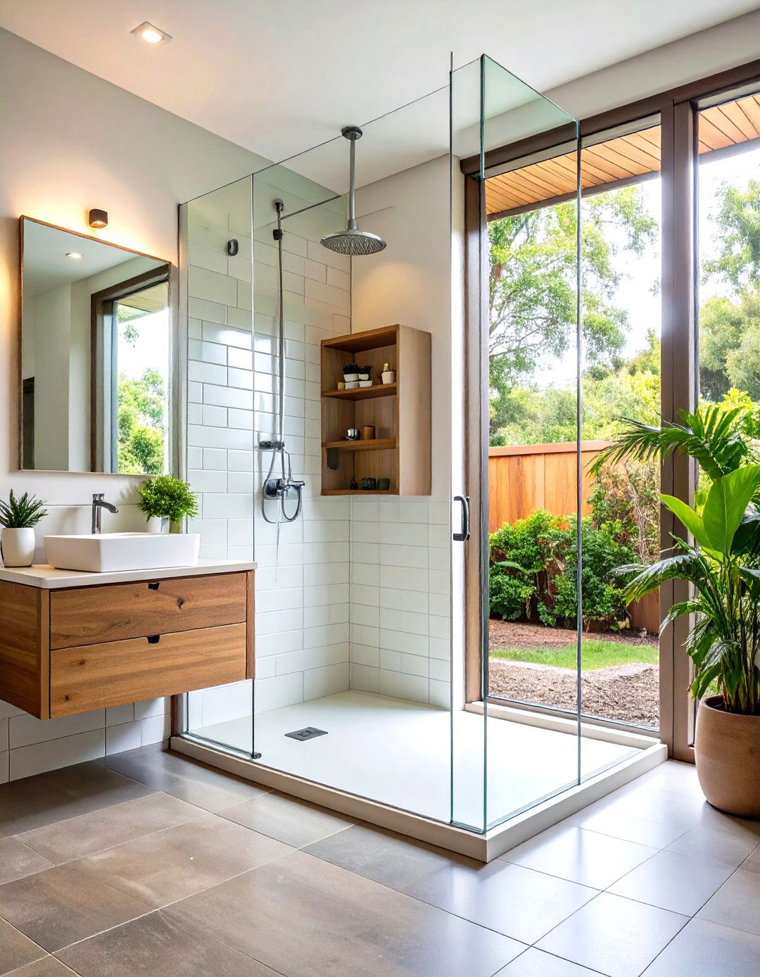 Corner Glass Enclosure Shower Design - 24 Small Bathroom Walk-in Shower Ideas