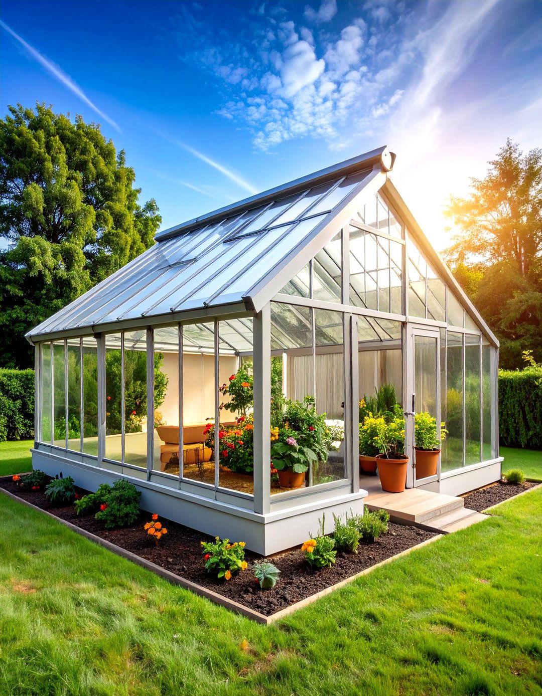 Corner Greenhouse with Automatic Ventilation Systems - 24 Corner Greenhouse Ideas