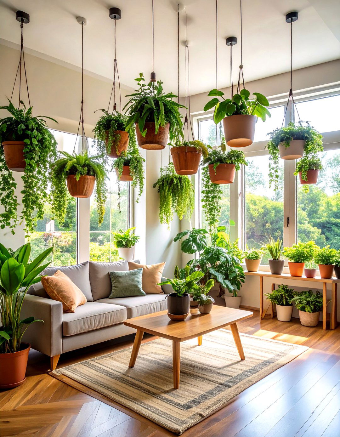 Corner Hanging Plants - 24 Living Room Corner Ideas