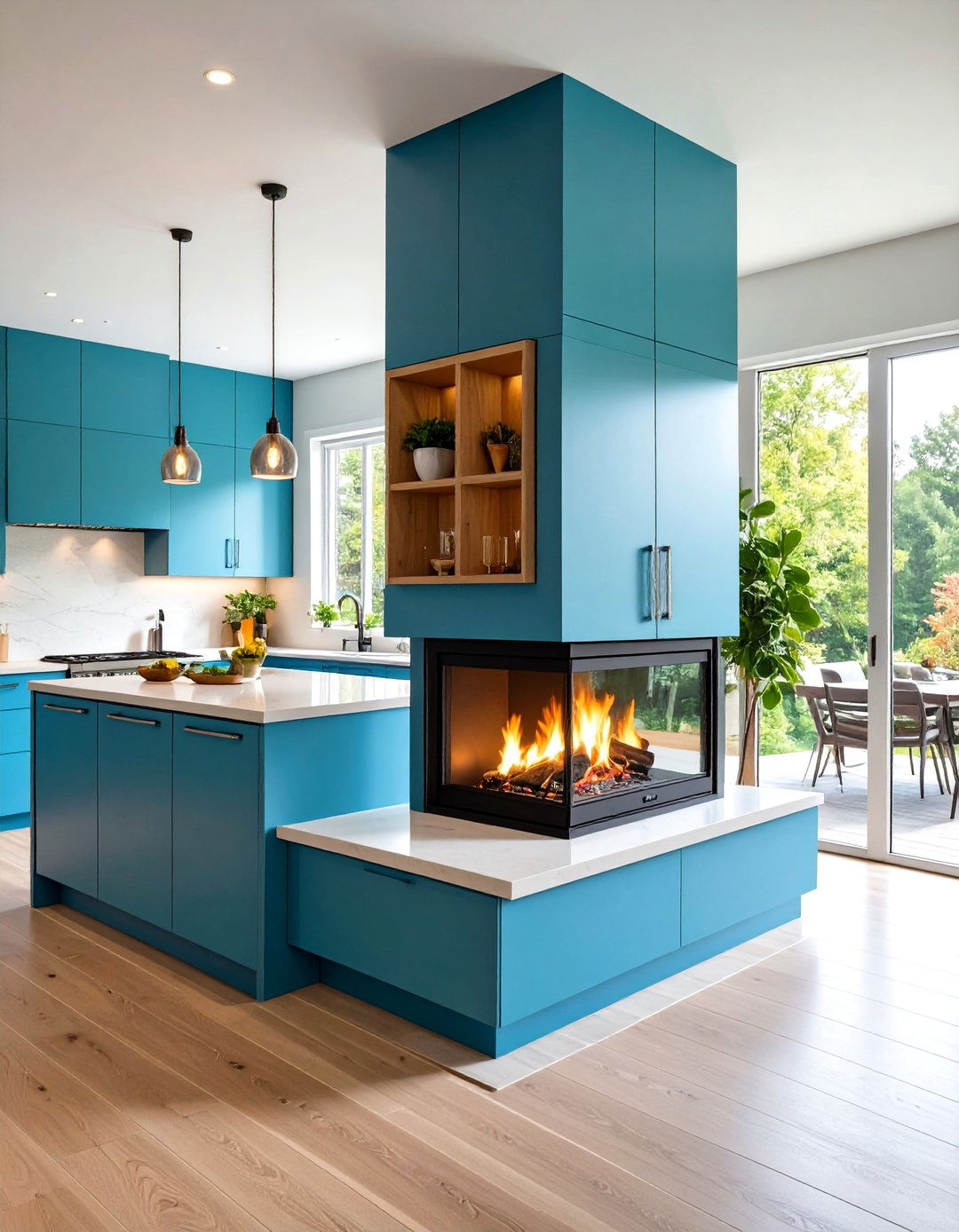 Corner Kitchen Fireplace - 24 Kitchens With Fireplaces