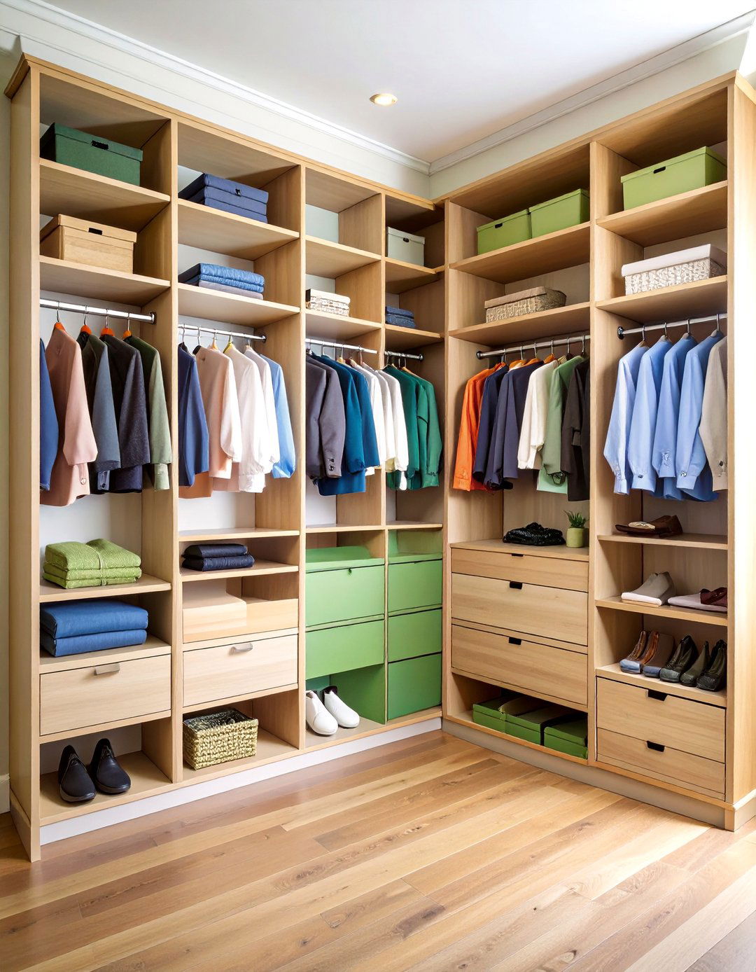 Corner L Shaped Closet Design - 24 Closet Ideas