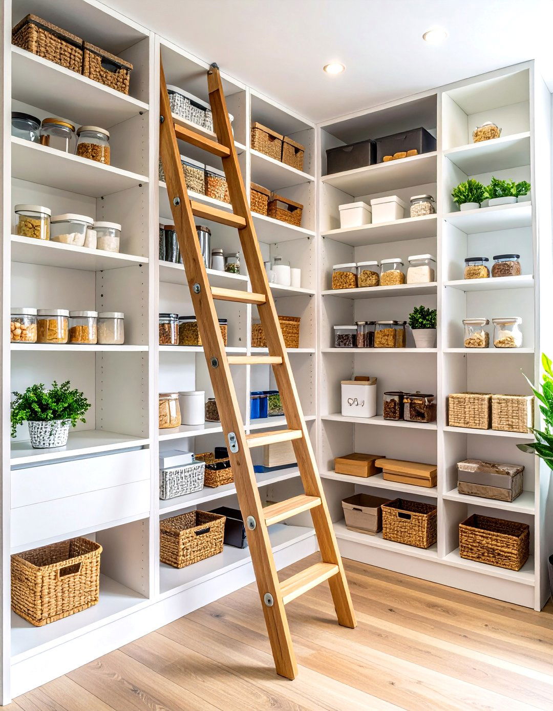 Corner Ladder Access System - 24 Corner Pantry Ideas