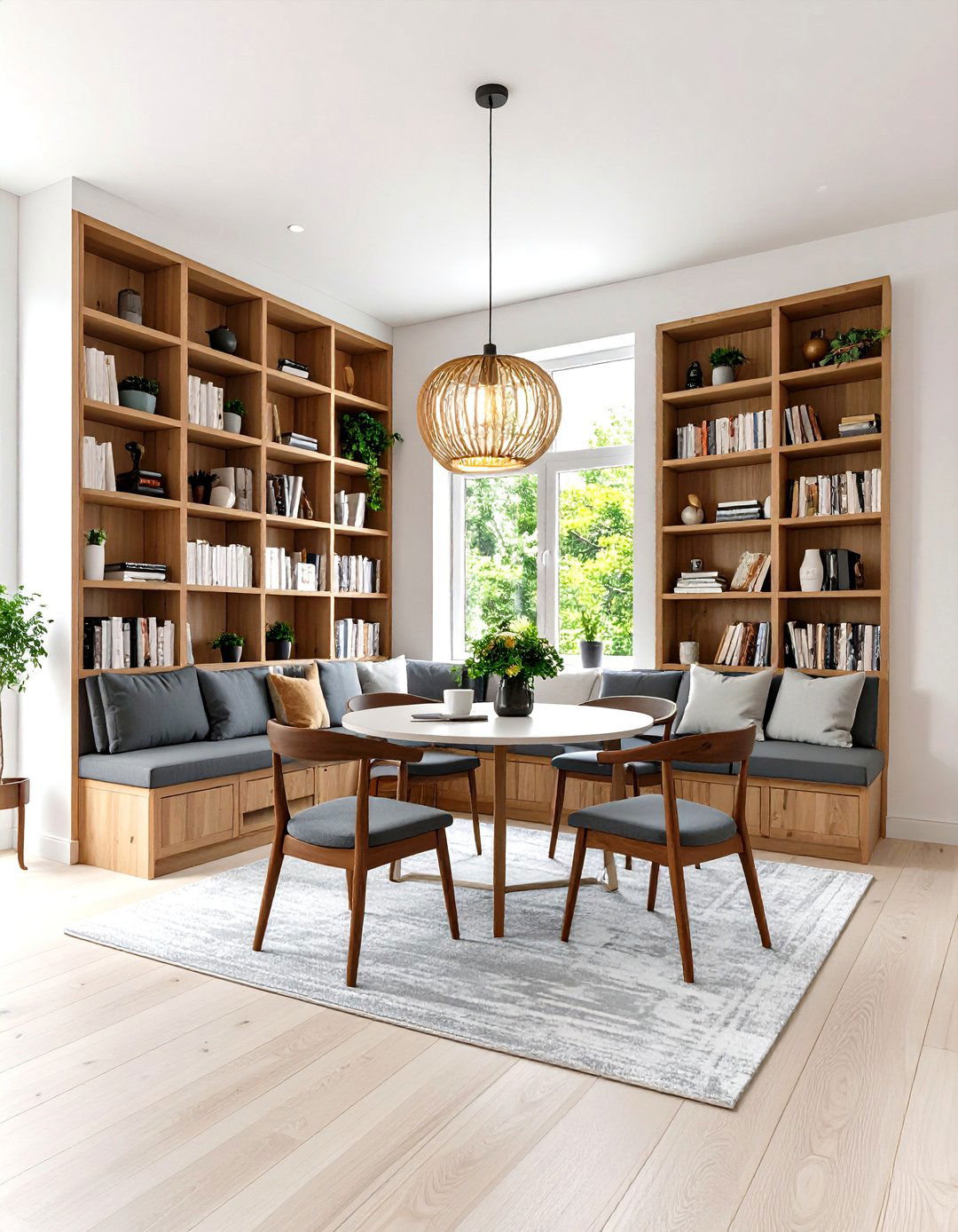Corner Library Dining Nook - 24 Library Dining Room Combo Ideas