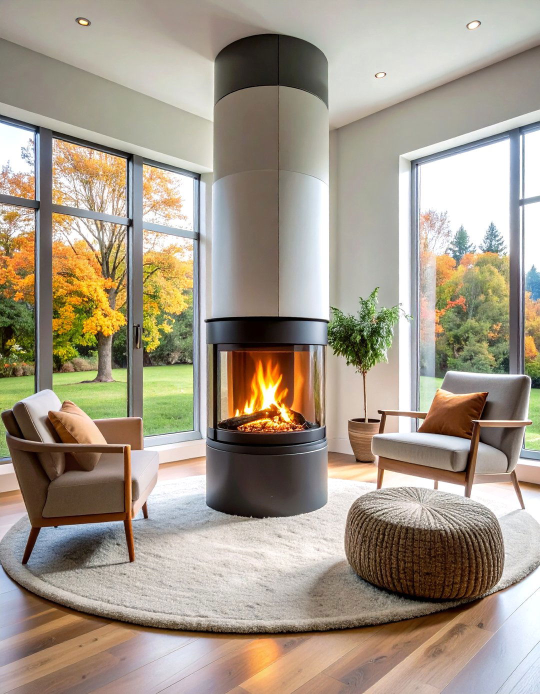 Corner Log Burner with Glass Hearth - 24 Log Burner Ideas