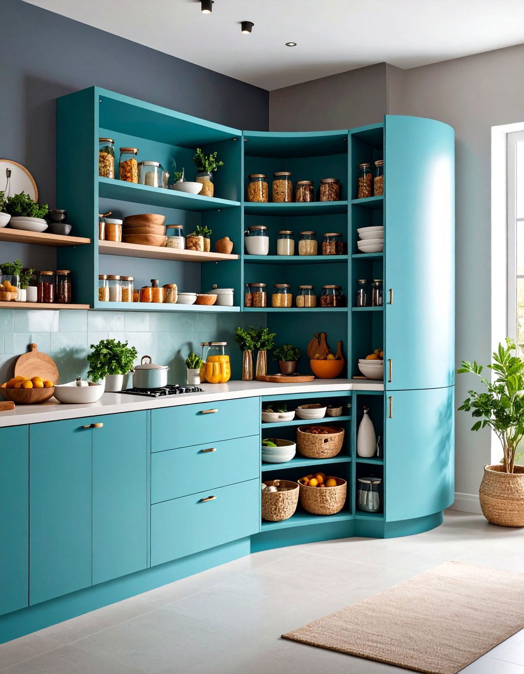 Corner Magic Carousel Pantry - 24 Larder Cupboard and Pantry Ideas for Your Kitchen